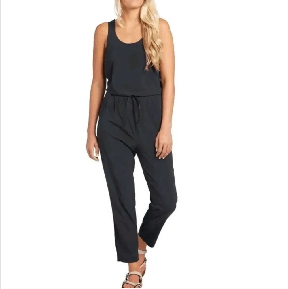 Columbia Cambridge Sights Jumpsuit BLK M Sleeveless Hiking Travel Romper